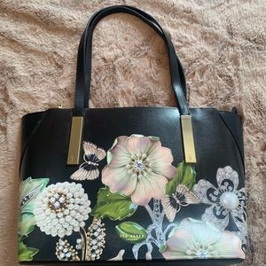 Ted Baker black floral tote